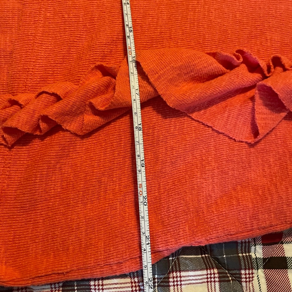 Anthropologie/Pilcro Ruffled Coral Top - Picture 9 of 10